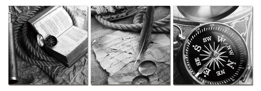 Compass - Black and White - California Wall Art
 - 1