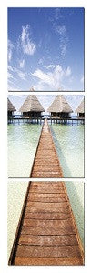 Vertical Triptych - Pier in Maldives - California Wall Art
 - 1